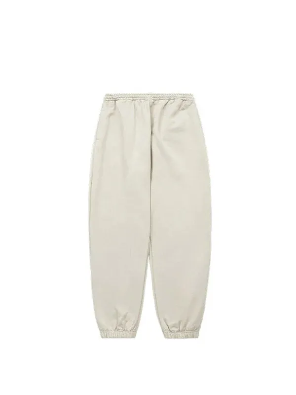 Cream Wide Leg Heavyweight Jogger Pants