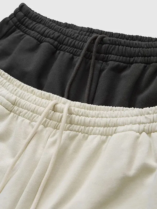 Cream Wide Leg Heavyweight Jogger Pants