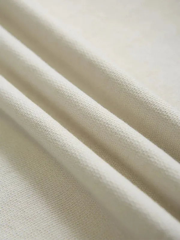 Cream Wide Leg Heavyweight Jogger Pants