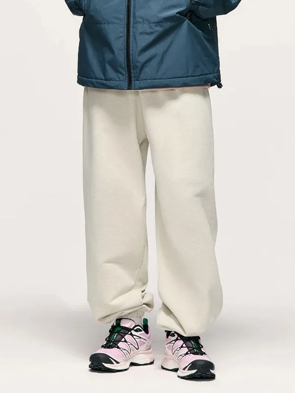 Cream Wide Leg Heavyweight Jogger Pants