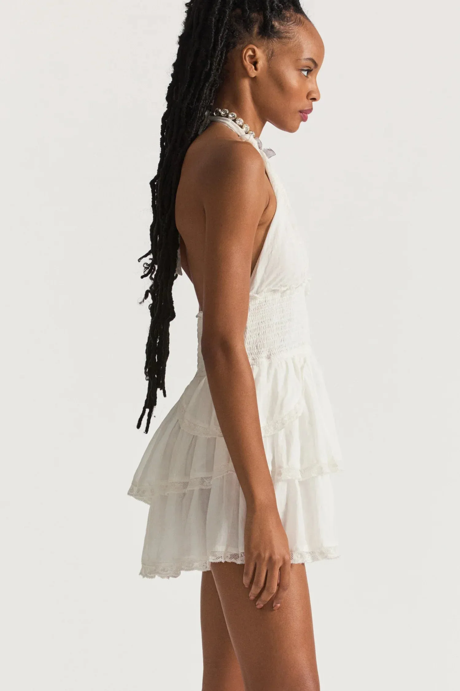Deanna Halter Dress ~ True White