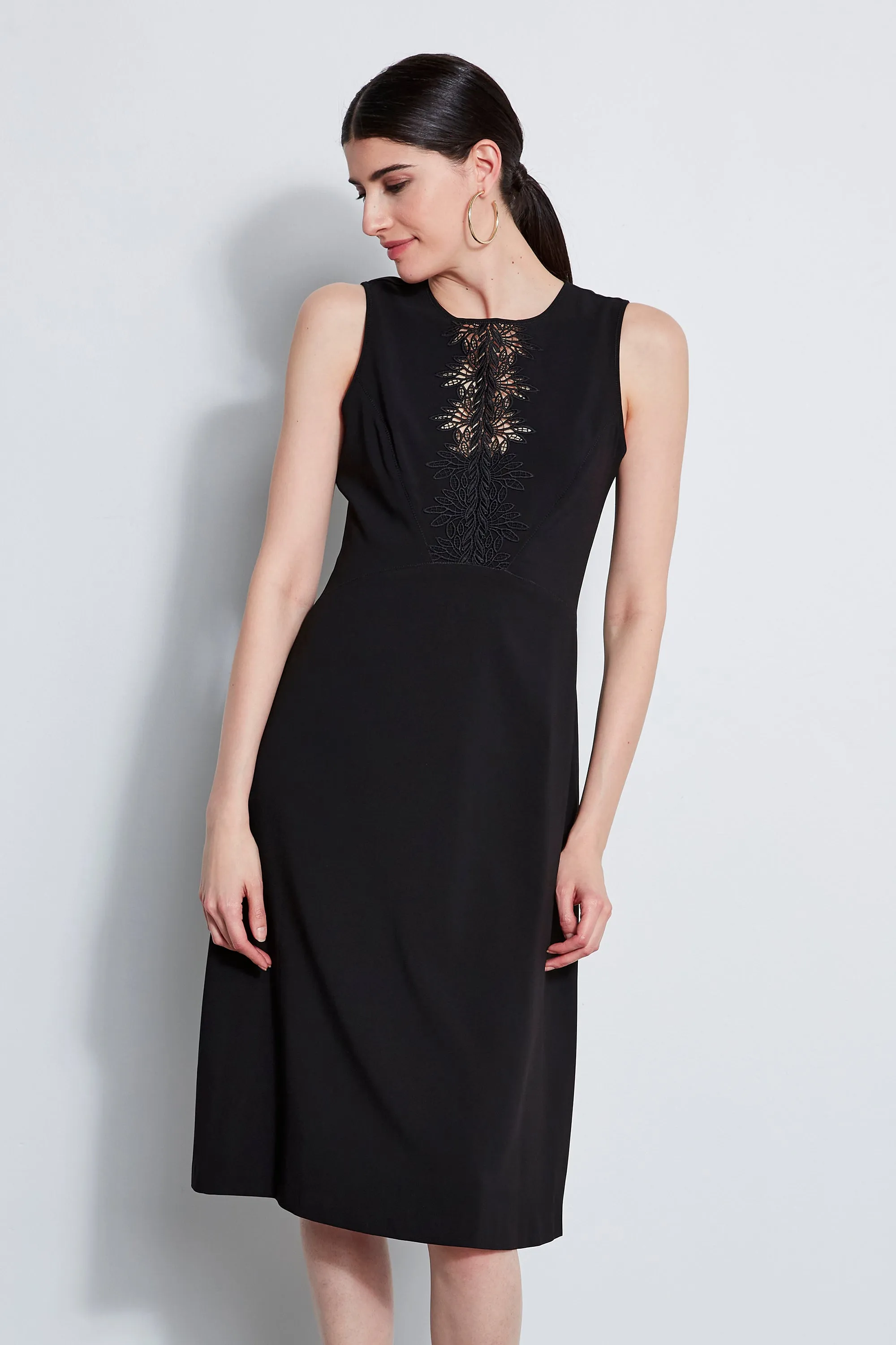 Lace Applique Midi Dress