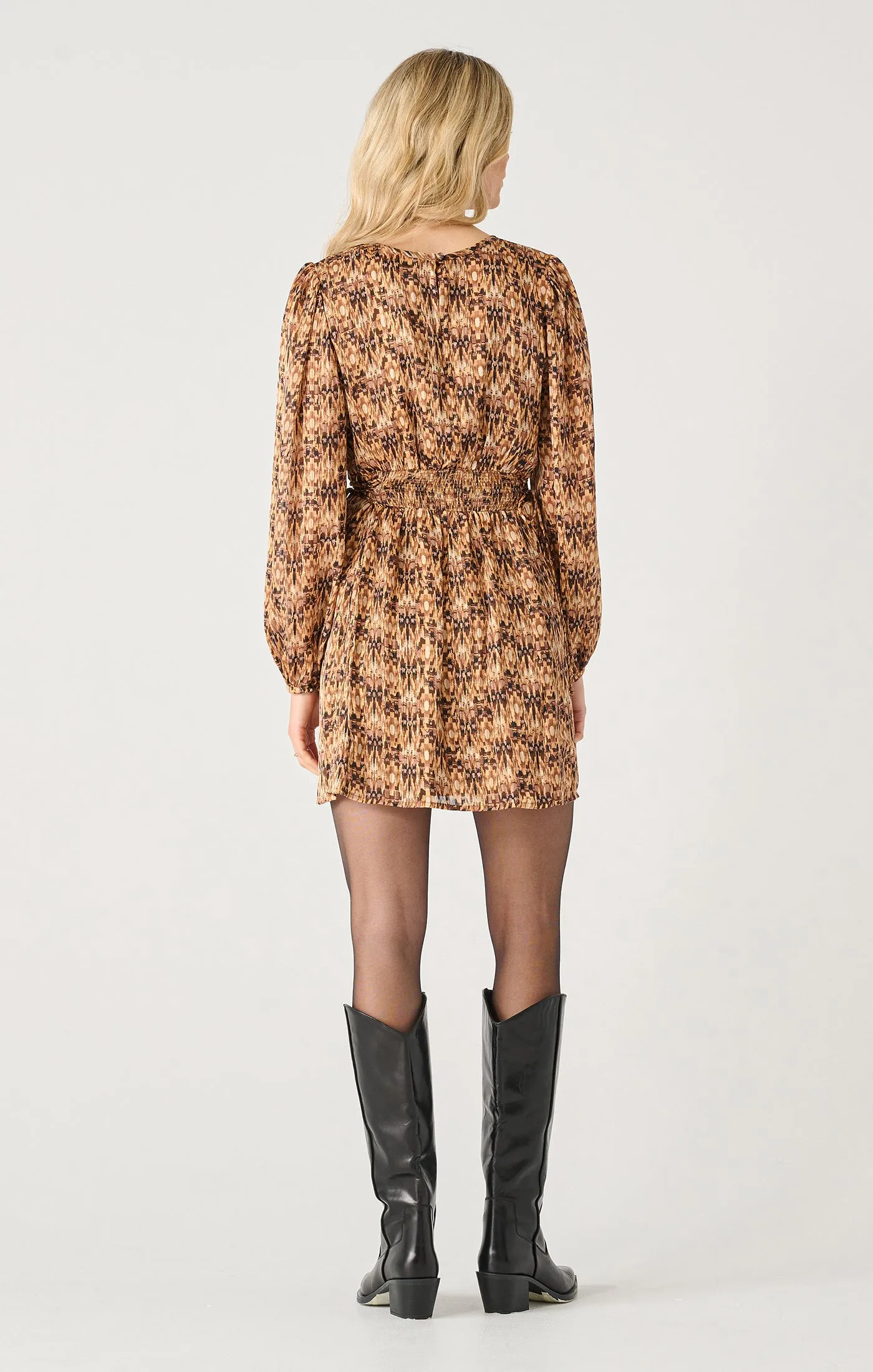 Lace Smocked Detail Mini Dress