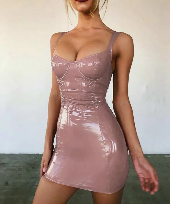 Leather Mini Party Dress