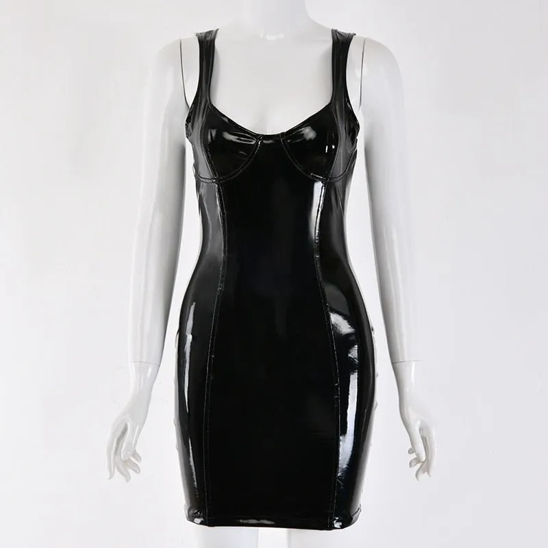 Leather Mini Party Dress