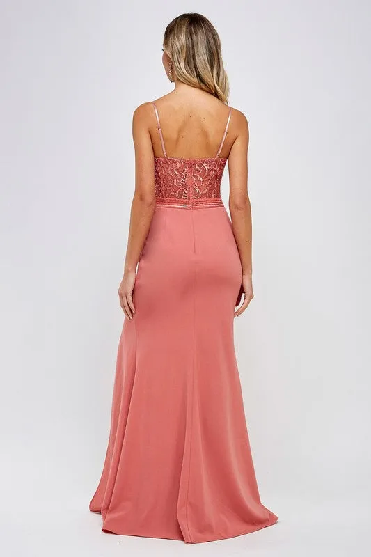 MF227 Prom Dress Dusty Rose, Emerald