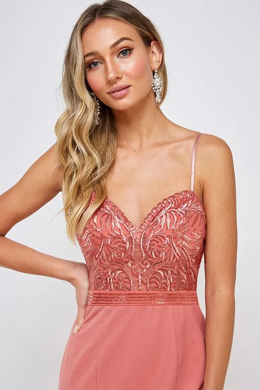 MF227 Prom Dress Dusty Rose, Emerald
