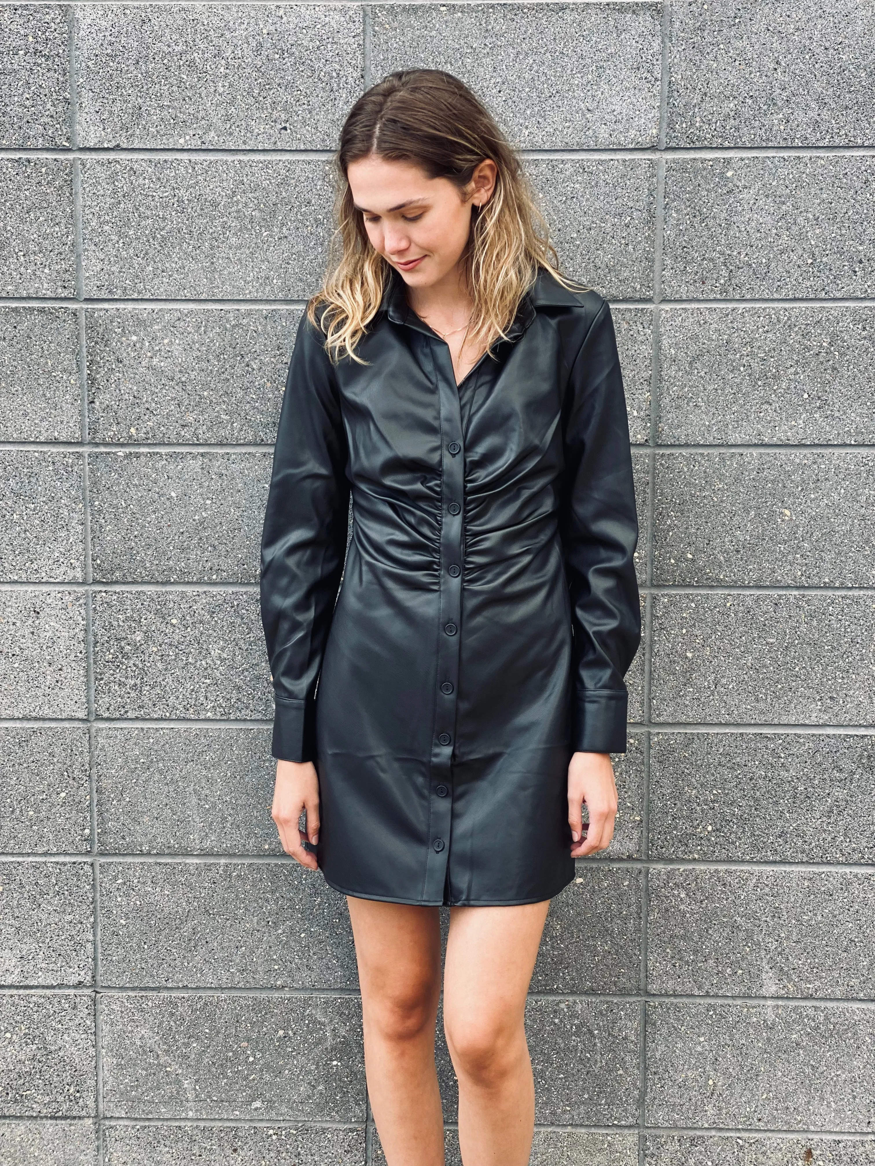 RILEY VEGAN LEATHER DRESS