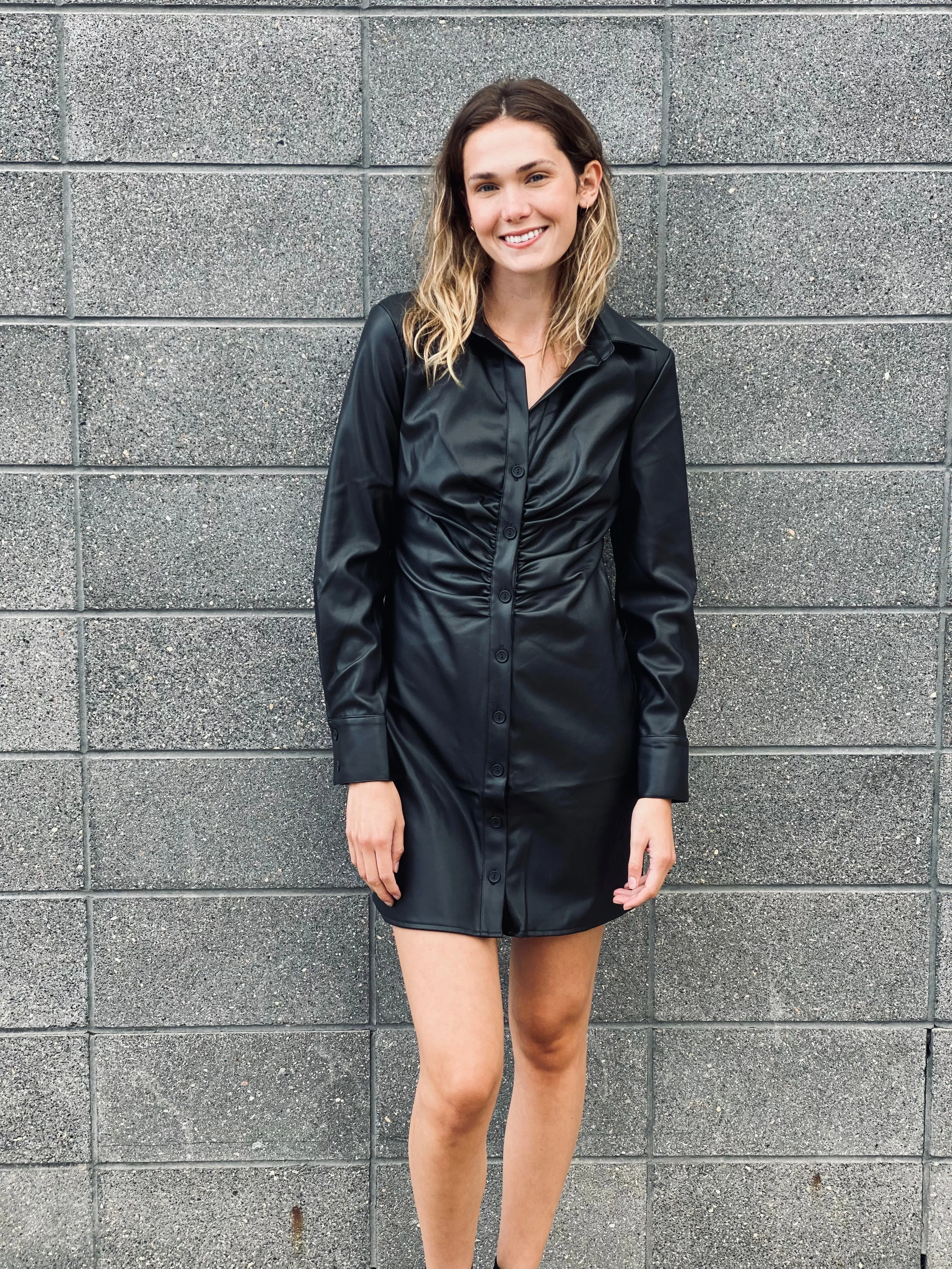 RILEY VEGAN LEATHER DRESS