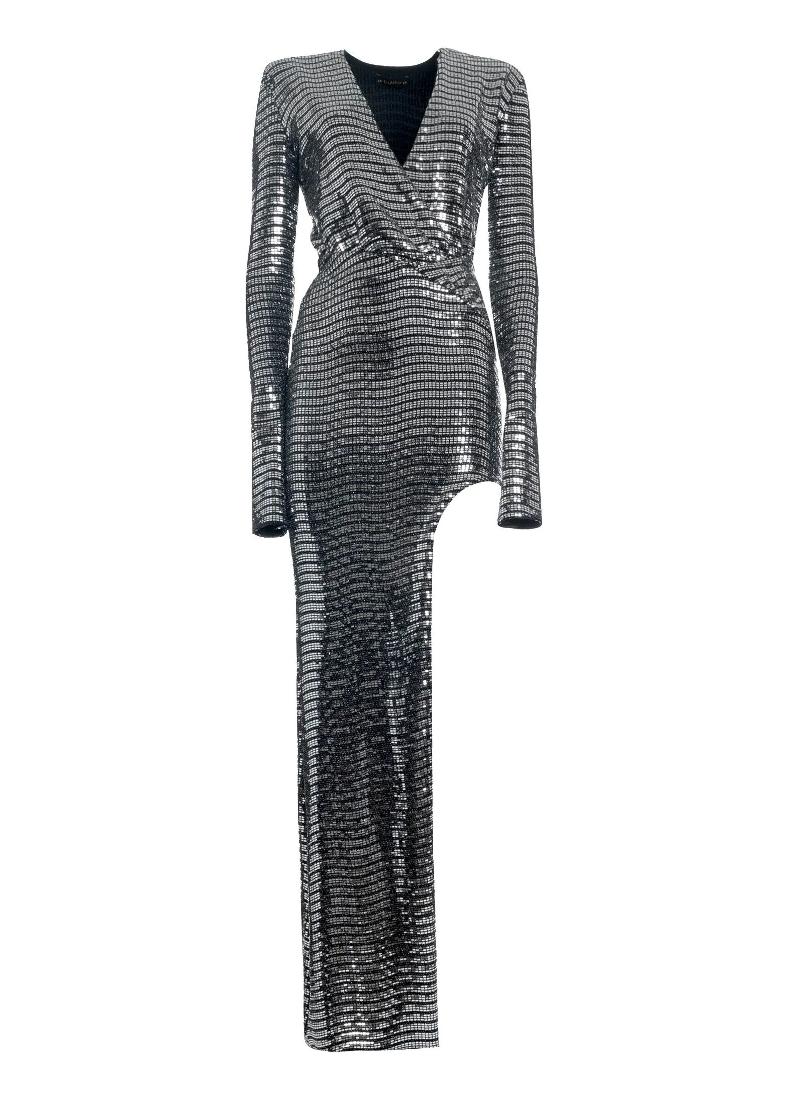 Silver Techno Paillettes Dress
