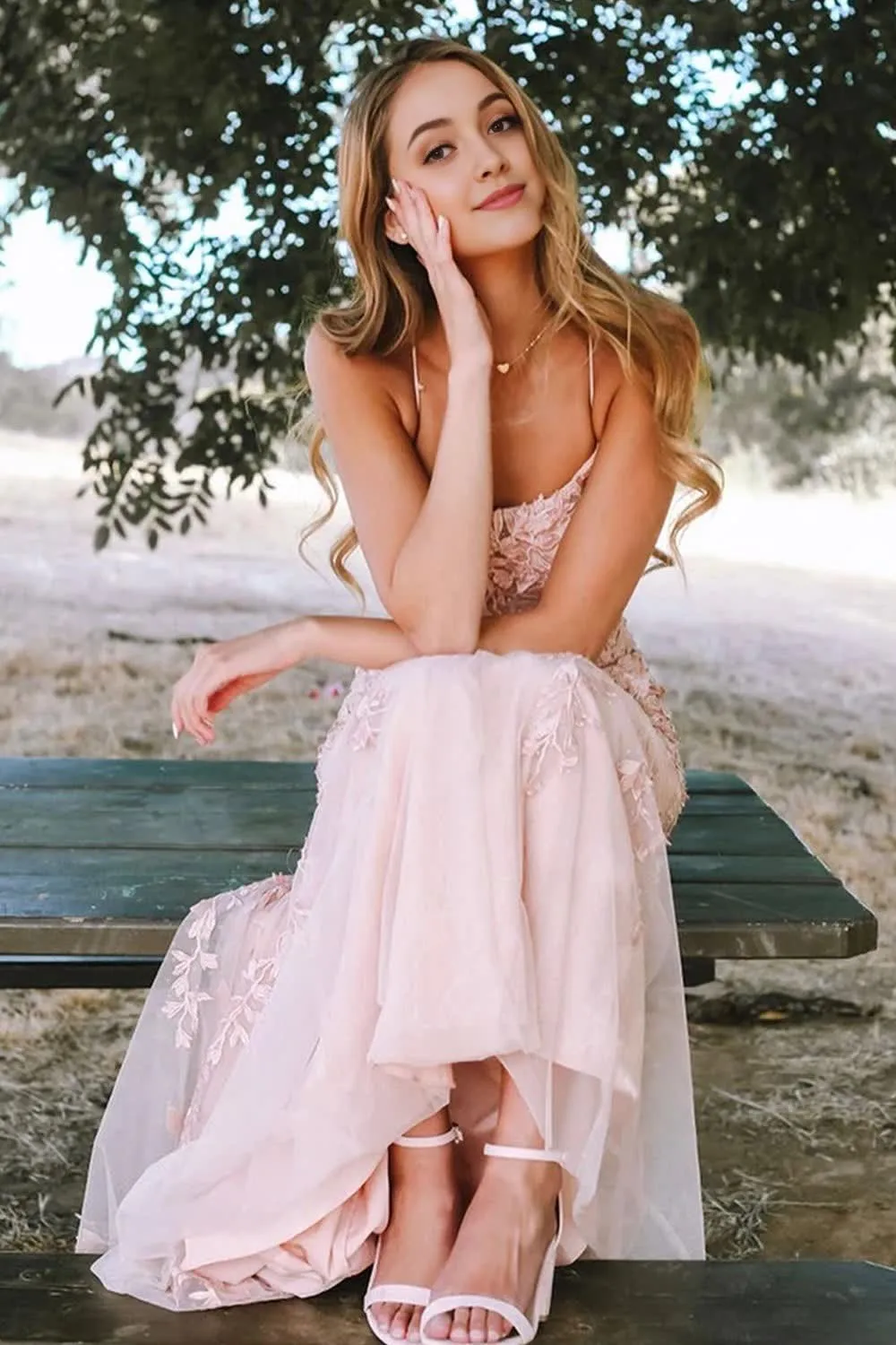 White Halter Backless Prom Dress