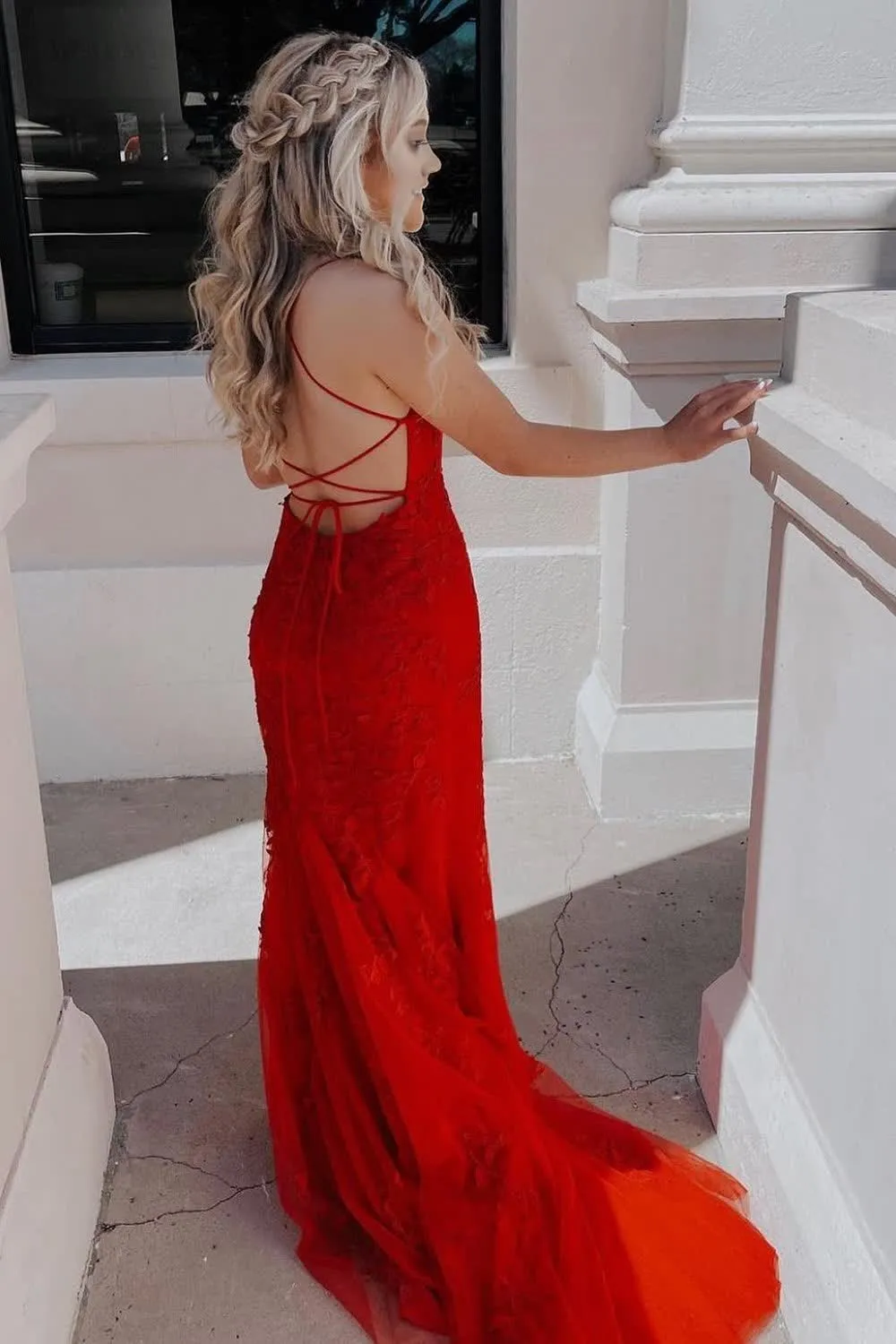 White Halter Backless Prom Dress