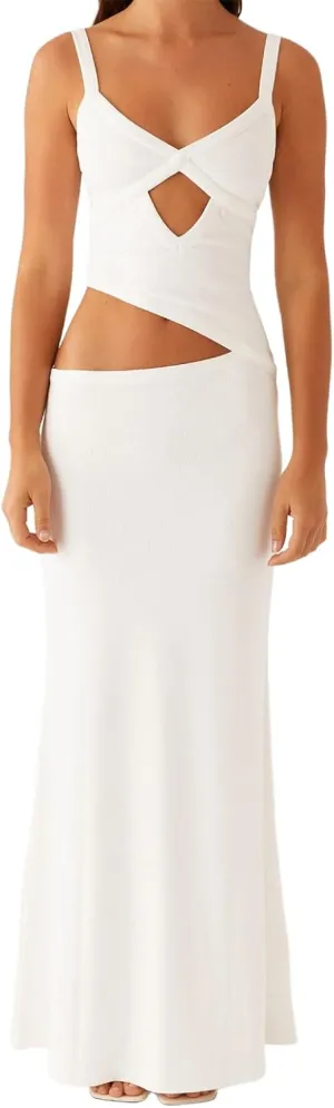 Women Spaghetti Strap Cut Out Maxi Dress Sleeveless V-Neck Backless Hollow Dress Elegant Bodycon Cocktail Dresses