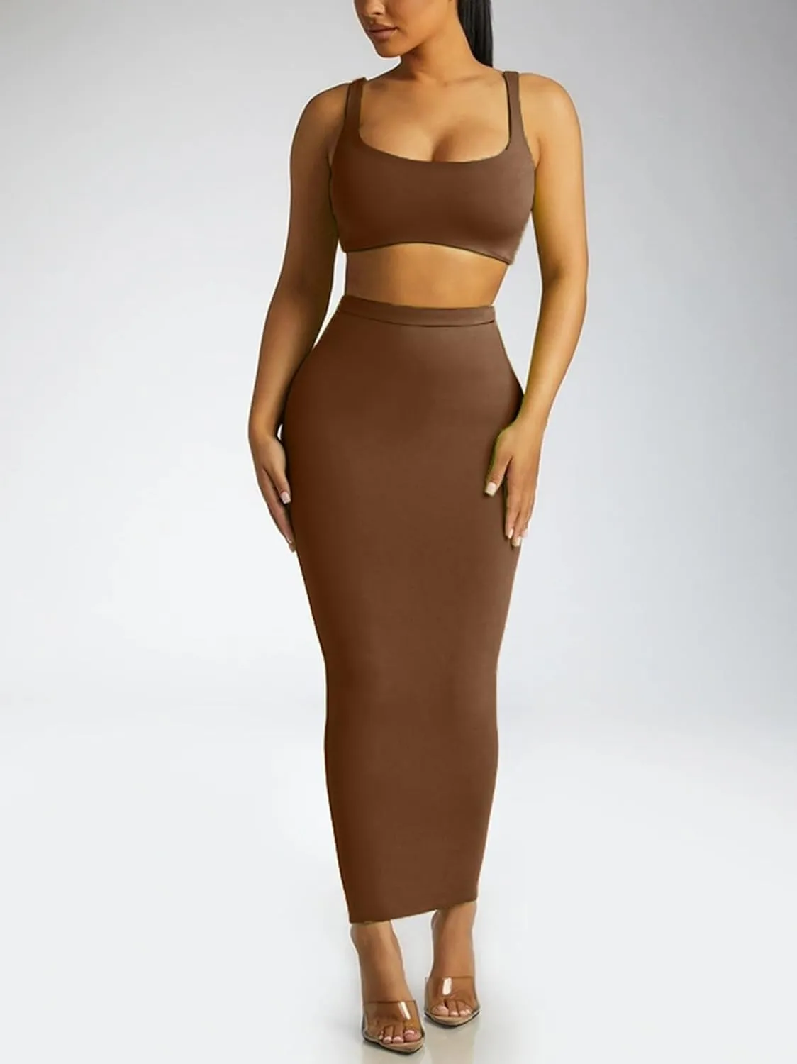 Women's Long Pencil Skirt - High Waisted Summer Fall Y2K Club Bodycon Tight Maxi Skirts