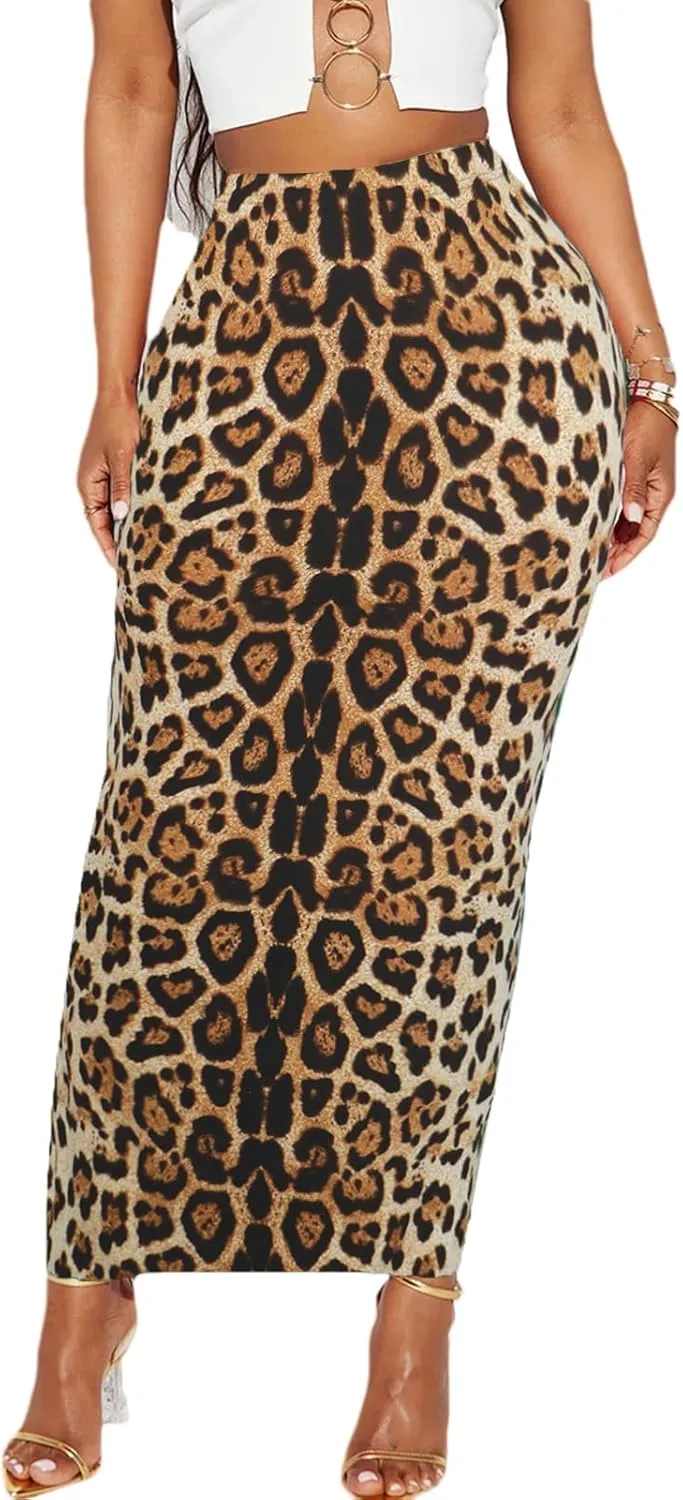 Women's Long Pencil Skirt - High Waisted Summer Fall Y2K Club Bodycon Tight Maxi Skirts