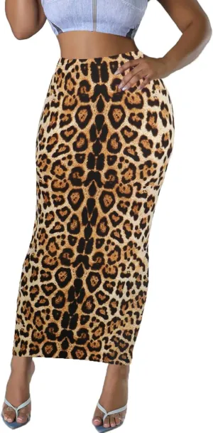 Women's Long Pencil Skirt - High Waisted Summer Fall Y2K Club Bodycon Tight Maxi Skirts