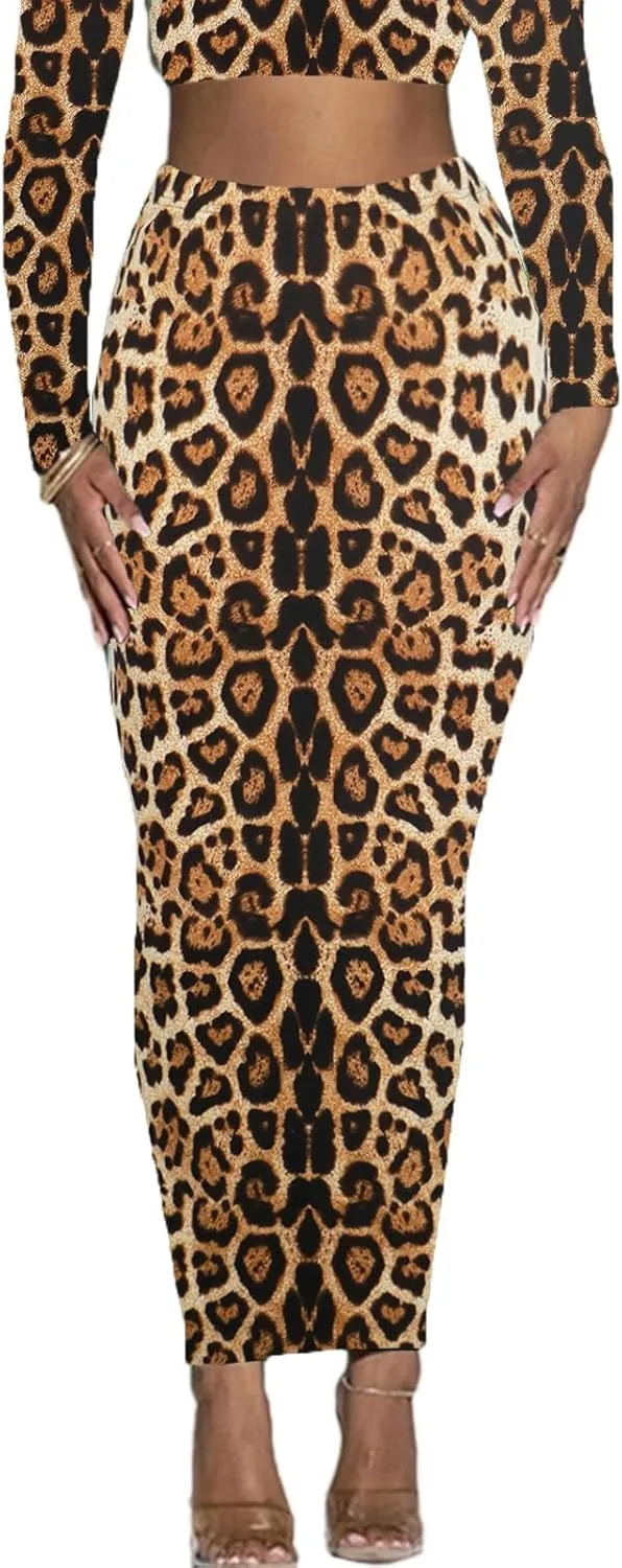 Women's Long Pencil Skirt - High Waisted Summer Fall Y2K Club Bodycon Tight Maxi Skirts