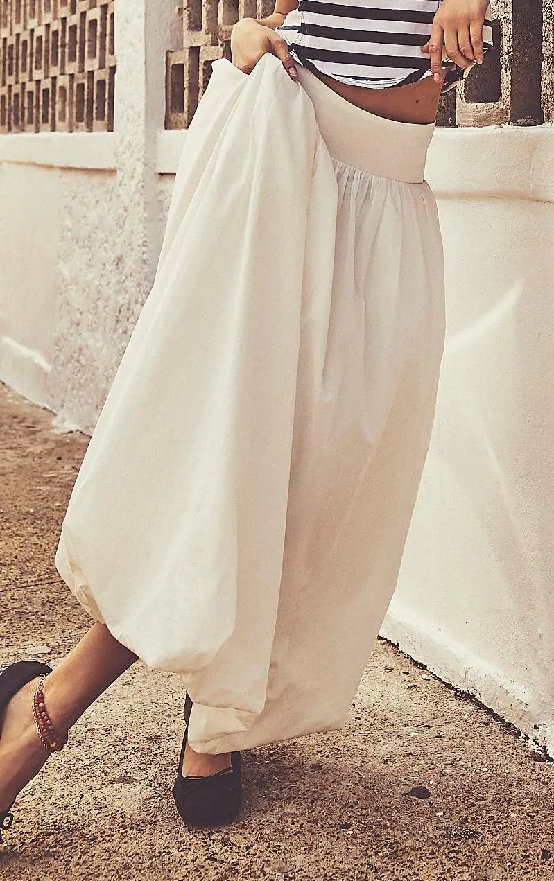 Y2k Cute Bubble Maxi Skirt for Women Low Rise Aline Flowy Puffy Long Skirt Fairy Ruffle Pleated Balloon Skirt